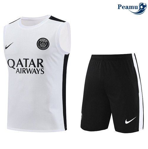 Comprar Camisola Kit Equipamento Training PSG Camiseta Colete + Calcoes Branco 2024