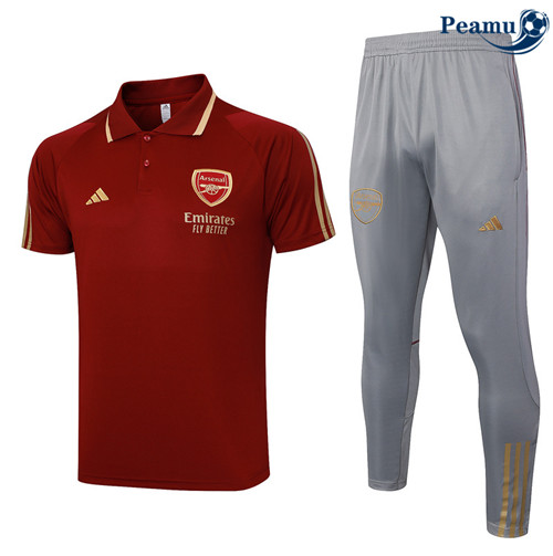 Loja Camisola Kit Equipamento Training Arsenal Polo + Calça Vermelho granate 2024