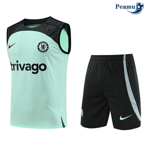 Criar Camisola Kit Equipamento Training Chelsea Camiseta Colete + Calcoes verde 2024