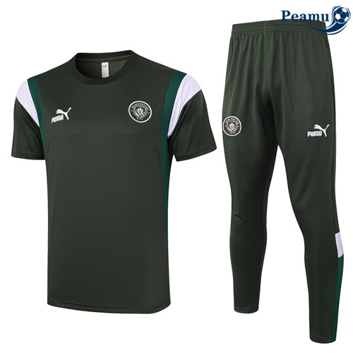 Novo Camisola Kit Equipamento Training Manchester City Polo + Calça verde oscuro 2024