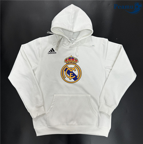 Criar Camisola Jaqueta Futebol Sueter de Treinamento Real Madrid Branco 2024