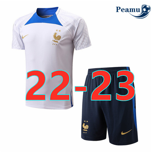 Camisola Futebol Kit Entrainement foot França + Pantalon Branco 2022-2023 pt228420