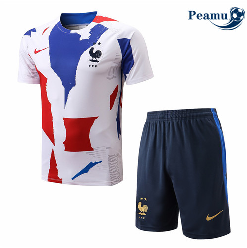 Camisola Futebol Kit Entrainement foot França + Pantalon Branco 2022-2023 pt228421