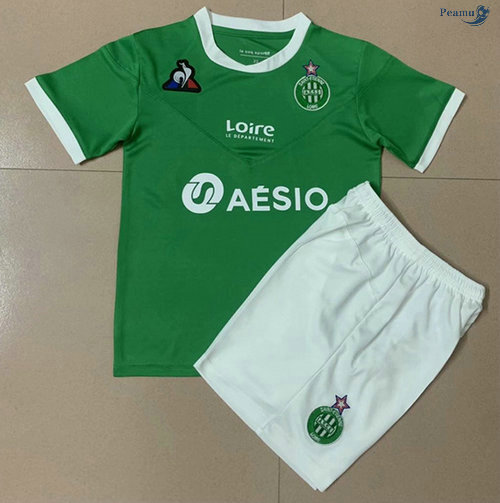 Peamu - Camisola Futebol Saint Etienne Crianças Principal Equipamento 2020-2021