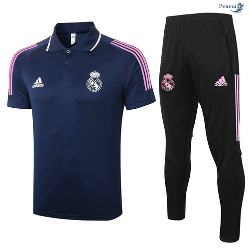Peamu - Kit Camisola Entrainement POLO Real Madrid + Pantalon Azul Marinho 2020-2021