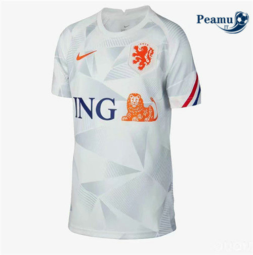 Camisola Futebol Holanda Alternativa Equipamento Branco 2020-2021