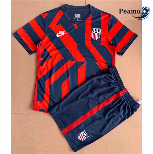 Peamu - Camisola Futebol Estados Unidos Crianças Vermelho 2021-2022