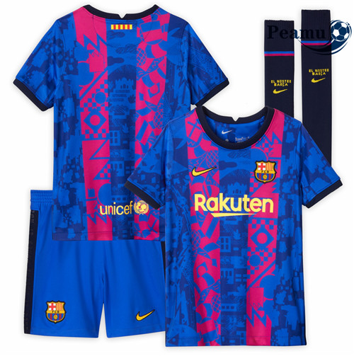 Camisola Futebol Barcelona Crianças Terceiro Equipamento 2021-2022