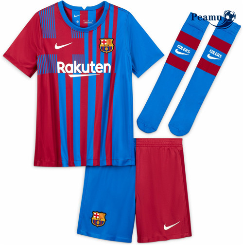 Peamu - Camisola Futebol Barcelona Crianças Principal Equipamento 2021-2022