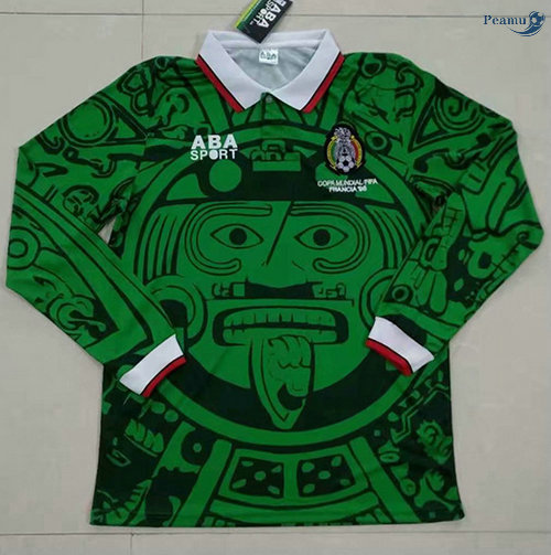 Peamu - Camisola Futebol Retro Mexico Manche Longue 1998