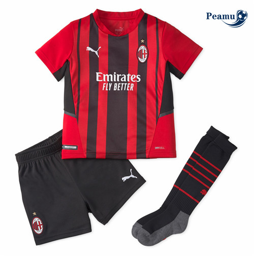 Camisola Futebol AC Milan Crianças Principal Equipamento 2021-2022