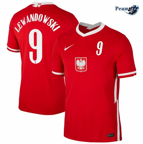 Camisola Futebol Polonia Alternativa Equipamento Lewandowski 9 2020-21