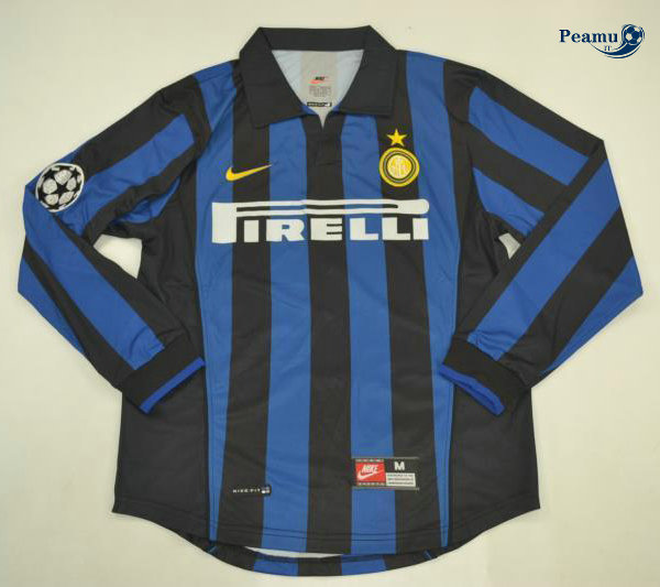 Classico Maglie Inter Milan Manche Longue Principal Equipamento 1998-99