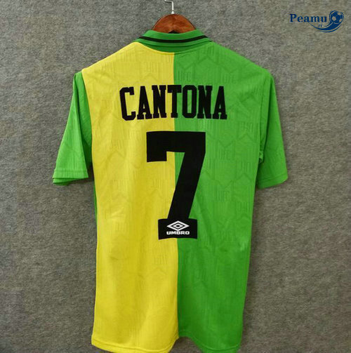 Classico Maglie Manchester United Alternativa Equipamento Verde/Amarelo (7 Cantona) 1992-94