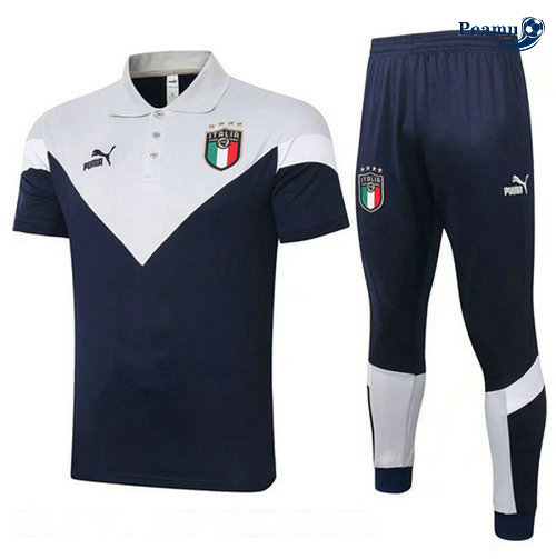 Kit Camisola Entrainement Italia polo + Pantalon Azul navy/Bianco 2020-2021