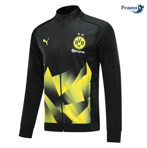 Jaqueta Futebol Borussia Dortmund Fato de Treino PretoAmarelo 2019-2020