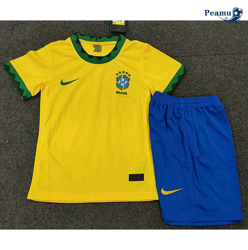 Camisola Futebol Brasil Crianças Principal Equipamento 2020-2021