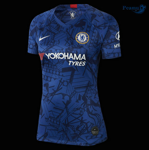 Camisola Futebol Chelsea Mulher Principal Equipamento Azul clair 2019-2020
