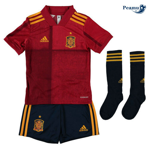 Camisola Futebol Espanha Crianças Principal Equipamento UEFA Euro 2020-2021