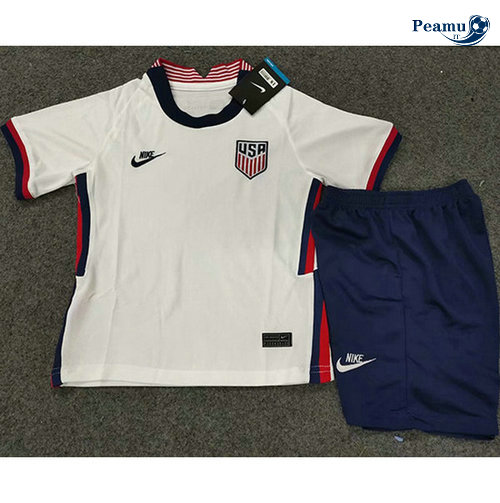 Camisola Futebol Estados Unidos Crianças Principal Equipamento Bianco 2020-2021