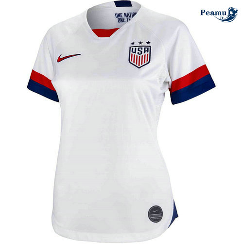 Camisola Futebol Estados Unidos Mulher Principal Equipamento Bianco 2019-2020