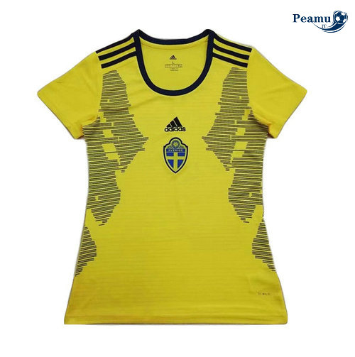 Camisola Futebol Suecia Mulher Principal Equipamento Amarelo 2019-2020