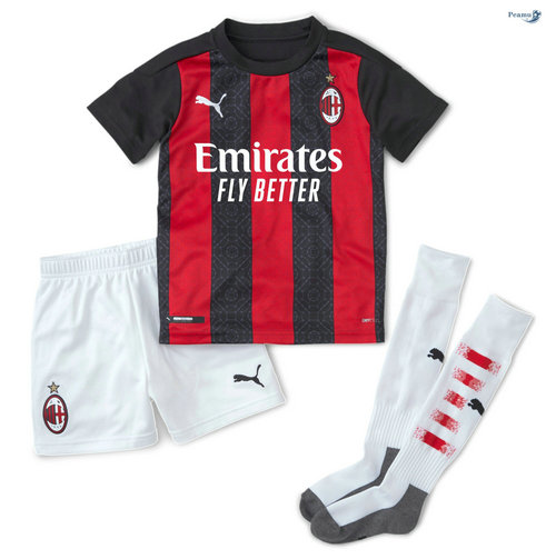 Camisola Futebol AC Milan Crianças Principal Equipamento 2020-2021