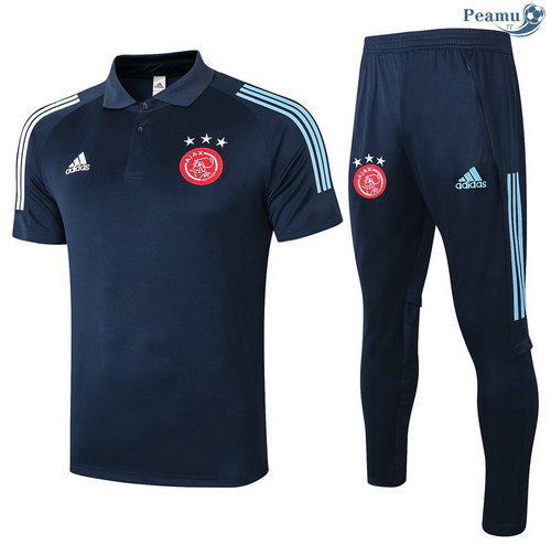 Kit Camisola Entrainement Polo AFC Ajax + Pantalon Azul Marinho 2020-2021