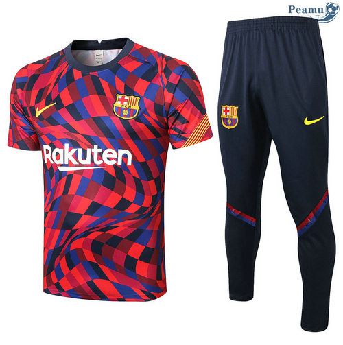 Kit Camisola Entrainement Barcelona + Pantalon Violet/Vermelho Rayon 2020-2021