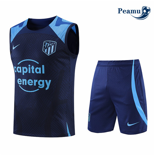 Novas Camisola Kit Equipamento Training foot Atletico Madrid Colete + Pantalon Azul 2022-2023 online