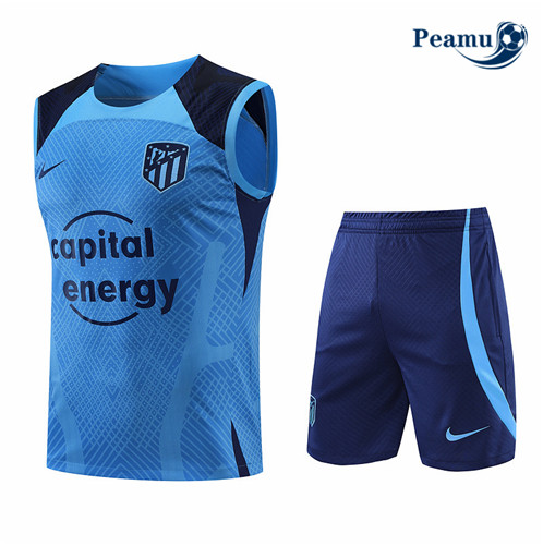 Comprar Camisola Kit Equipamento Training foot Atletico Madrid Colete + Pantalon Azul 2022-2023 baratas