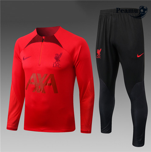 Novas Camisola Fato de Treino Liverpool Criancas Rouge 2022-2023 personalizadas