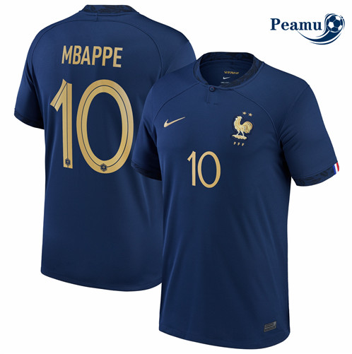 Comprar Camisola Futebol França Principal Equipamento Mbappe 10 2022-2023 personalizadas
