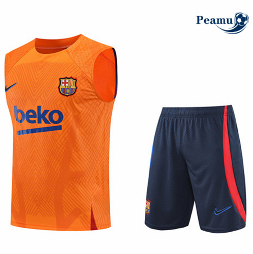 Comprar Camisola Kit Entrainement foot Barcelona Colete + Pantalon Naranja/Azul Profundo 2022-2023 t227 baratas | peamu.pt