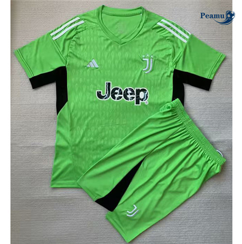 Camisola Futebol Juventus Crianças Equipamento Goleiro Verde 2023-2024