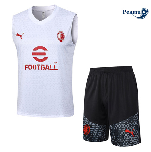 Comprar Camisola Kit Equipamento Training AC Milan Colete + Calções Branco 2023-2024