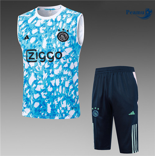 Comprar Camisola Kit Equipamento Training Ajax Colete + Calções Azul Claro 2023-2024