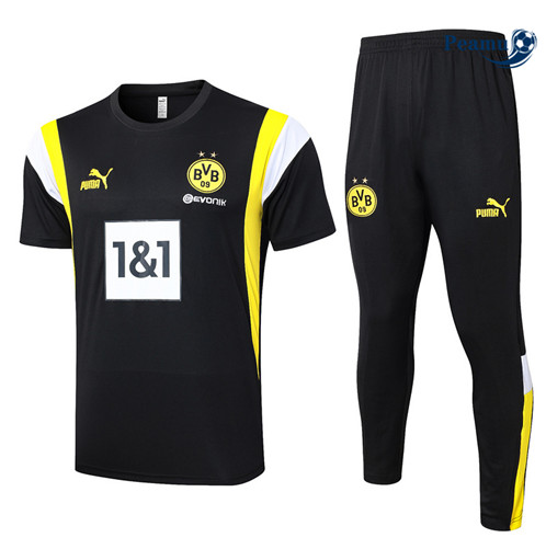 Criar Camisola Kit Equipamento Training Borussia Dortmund + Calças Equipamento Preto 2023-2024