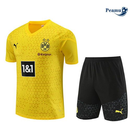 Novo Camisola Kit Equipamento Training Borussia Dortmund + Calções Amarelo 2023-2024