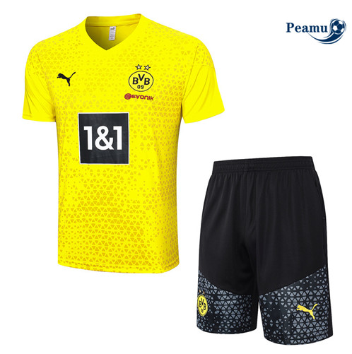 Criar Camisola Kit Equipamento Training Borussia Dortmund + Calções Amarelo 2023-2024