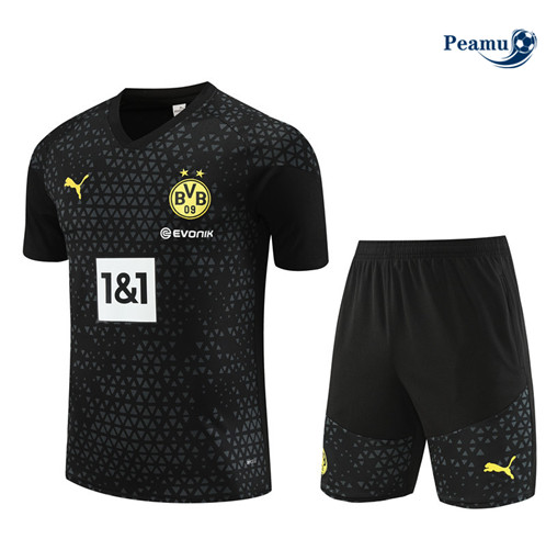 Novo Camisola Kit Equipamento Training Borussia Dortmund Criancas + Calções Preto 2023-2024