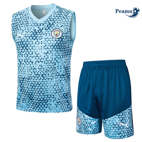 Criar Camisola Kit Equipamento Training Manchester City Colete + Calções Azul Claro 2023-2024