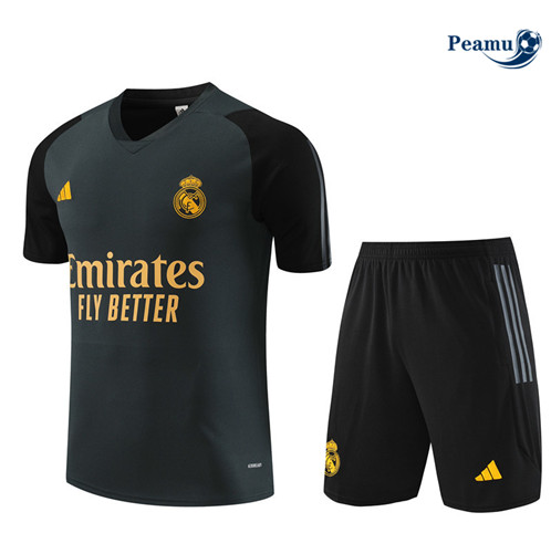 Comprar Camisola Kit Equipamento Training Real Madrid Criancas + Calções Cinza Oscuro 2023-2024