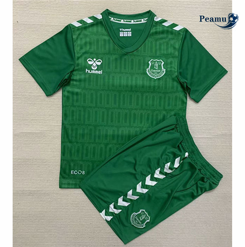 Novo Camisola Futebol Everton Crianças Equipamento Portero Verde 2023-2024