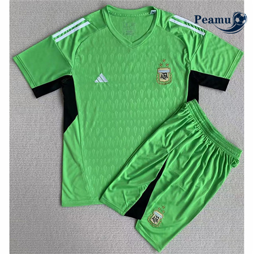 Peamu: Desconto Camisola Futebol Argentina Crianças Porter Verde 2023-2024