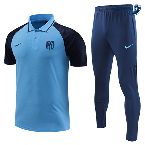 Peamu: Novas Camisola Kit Entrainement Futebol Atletico Madrid Polo + Pantalon Azul 2022-2023