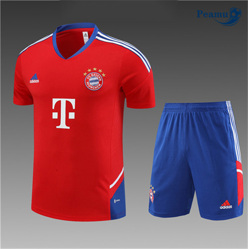 Peamu: Novas Camisola Kit Entrainement Futebol Bayern de Munique Criancas + Pantalon Vermelho 2022-2023