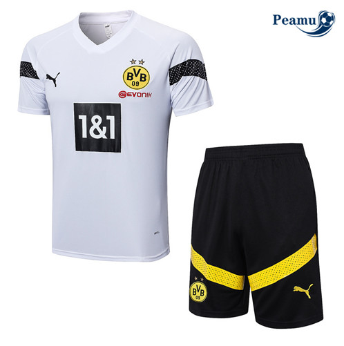 Peamu: Novo Camisola Kit Entrainement Futebol Borussia Dortmund + Pantalon Branco 2022-2023