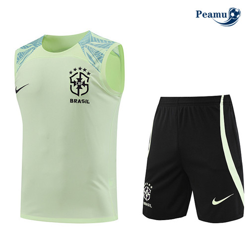 Peamu: Venda Camisola Kit Entrainement Futebol Brasil Colete + Pantalon Branco 2022-2023