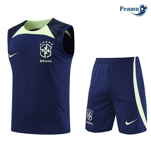 Peamu: Desconto Camisola Kit Entrainement Futebol Brasil Colete + Pantalon Azul 2022-2023